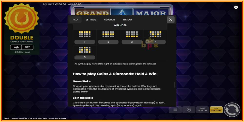 Игровой слот Coins & Diamonds: Hold and Win