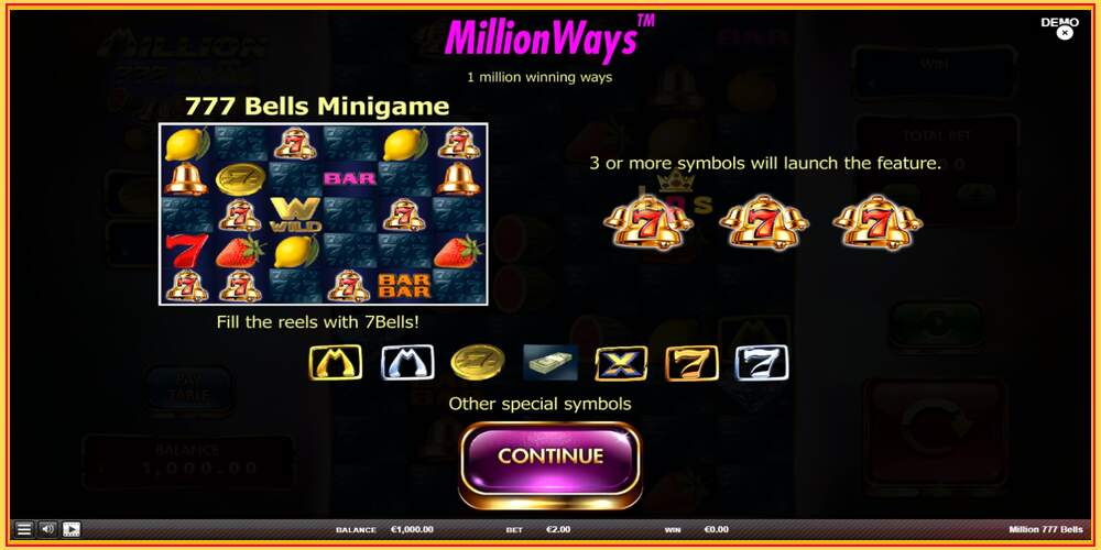 Spelslot Million 777 Bells