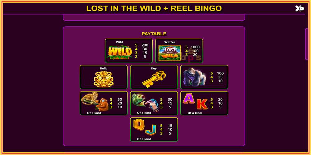 Oyun yuvası Lost in the Wild with Reel Bingo