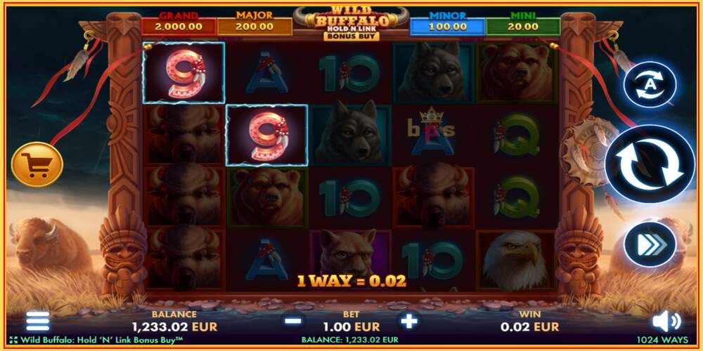 Khe trò chơi Wild Buffalo Hold N Link Bonus Buy