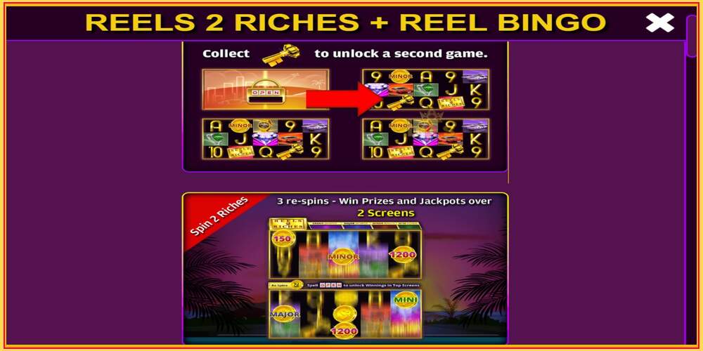 Oyun yuvası Reels 2 Riches with Reel Bingo