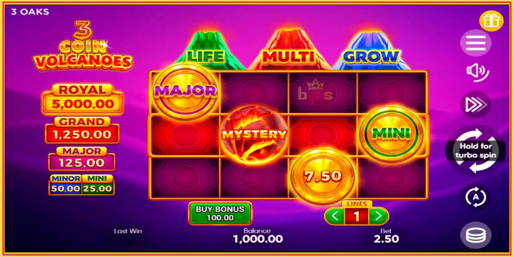 Игровой слот 3 Coin Volcanoes