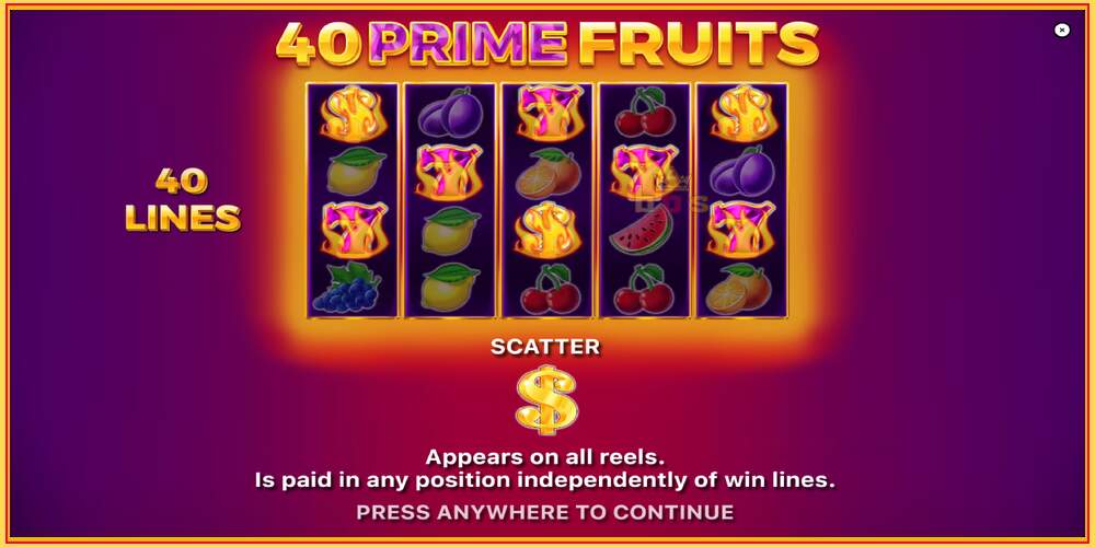 Pelipaikka 40 Prime Fruits