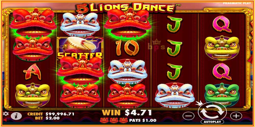 Игровой слот 5 Lions Dance