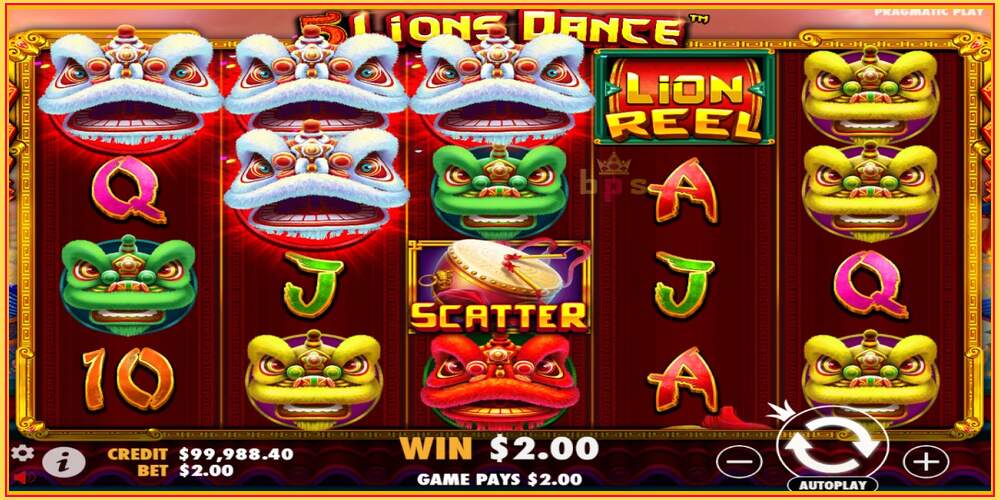 Игровой слот 5 Lions Dance