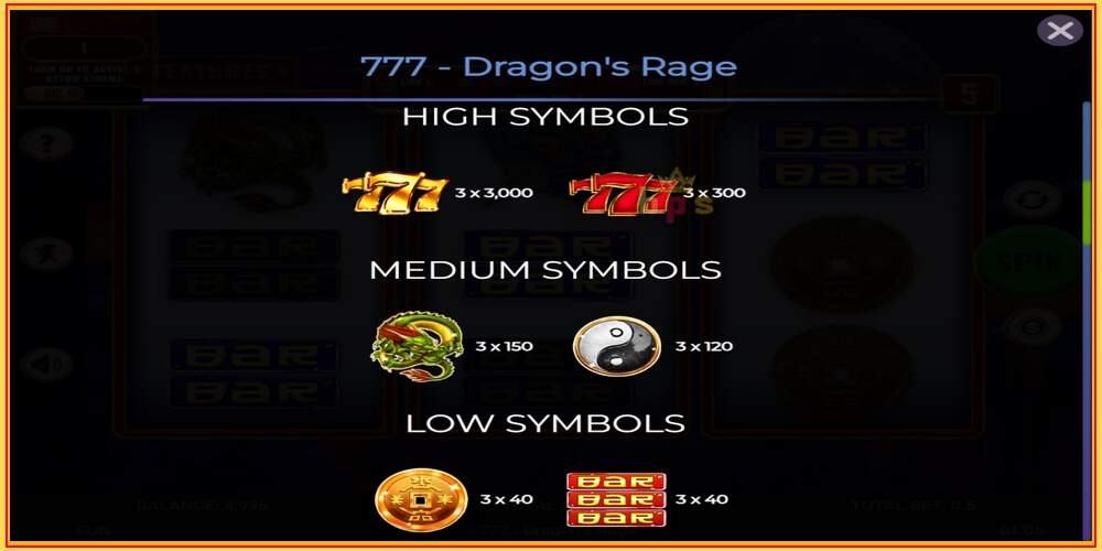 Игровой слот 777 - Dragons Rage