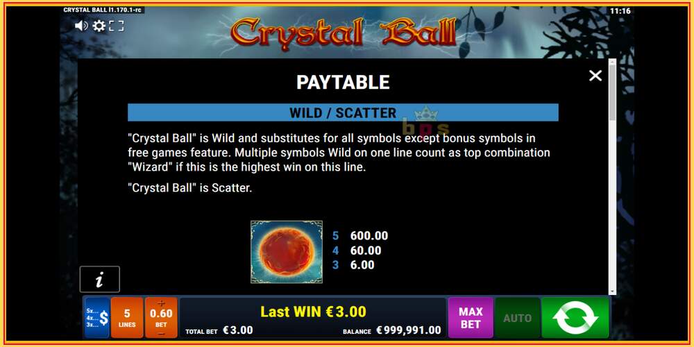 Игровой слот Crystal Ball