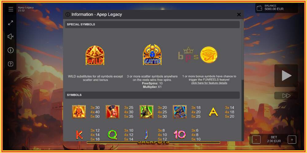 Spelslot Apep Legacy