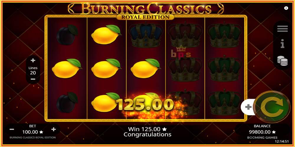 Slot permainan Burning Classics Royal Edition