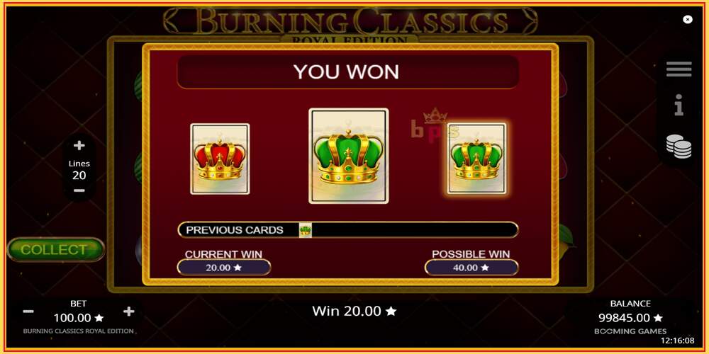 Slot permainan Burning Classics Royal Edition