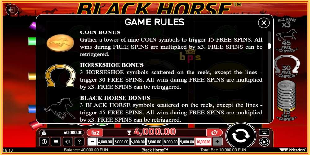 Игровой слот Black Horse