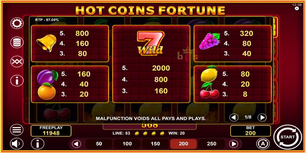 Игровой слот Hot Coins Fortune