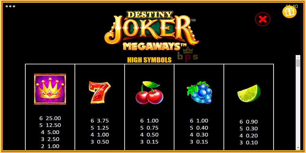 Игровой слот Destiny Joker Megaways