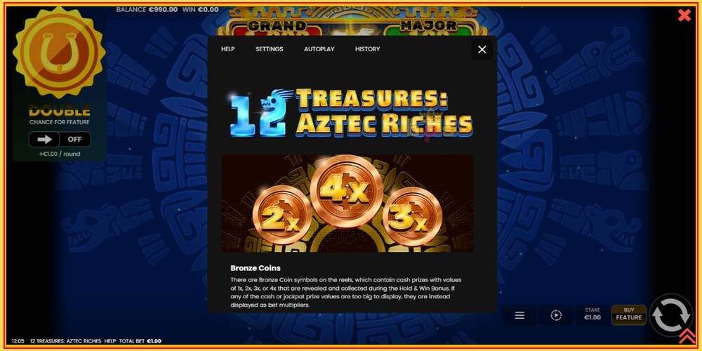 Khe trò chơi 12 Treasures: Aztec Riches