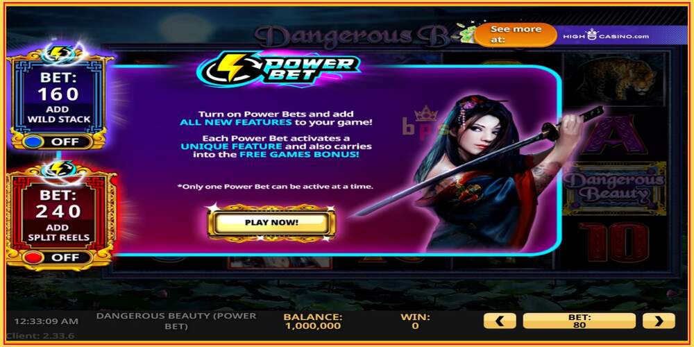 Oyun yuvası Dangerous Beauty Power Bet