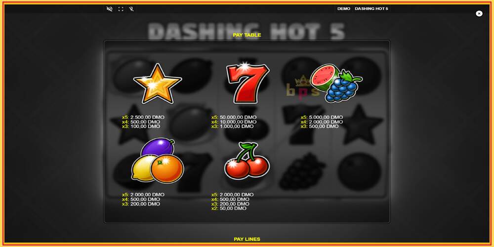 Игровой слот Dashing Hot 5