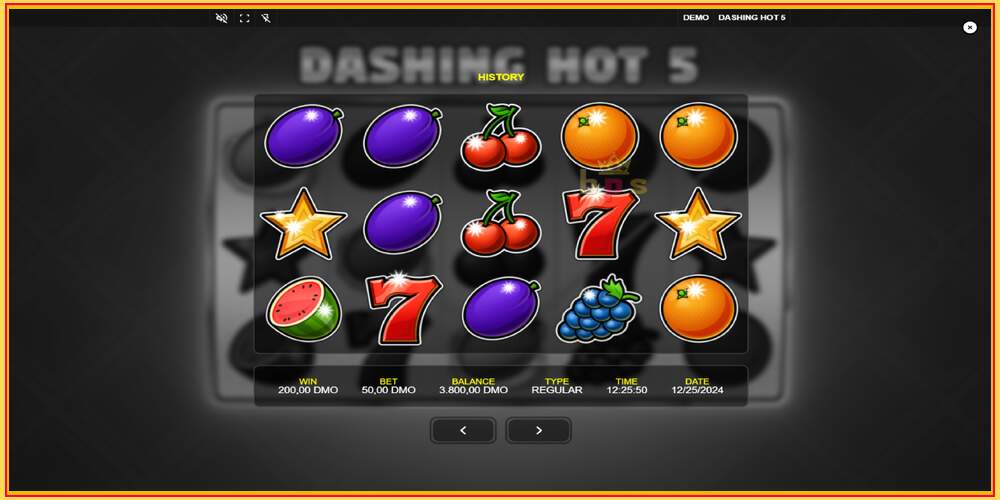 Игровой слот Dashing Hot 5