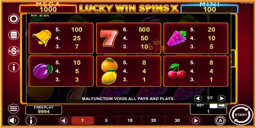 Игровой слот Lucky Win Spins X