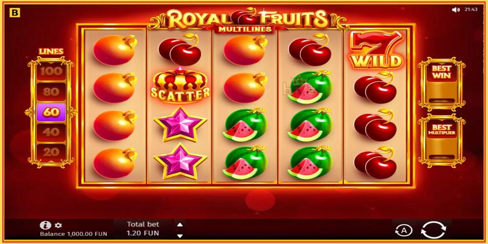 Spelslot Royal Fruits Multilines