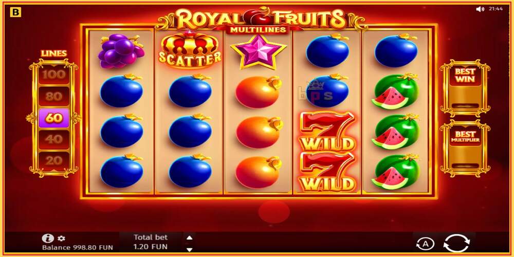 Spelslot Royal Fruits Multilines