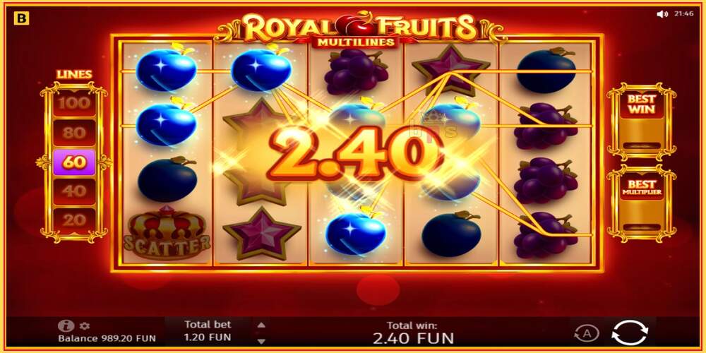 Spelslot Royal Fruits Multilines