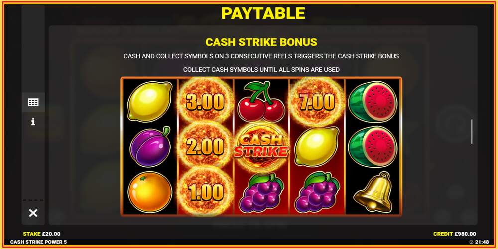 រន្ធហ្គេម Cash Strike Power 5