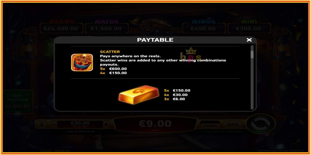 Oyun yuvası Pokerstars Mining Bonanza