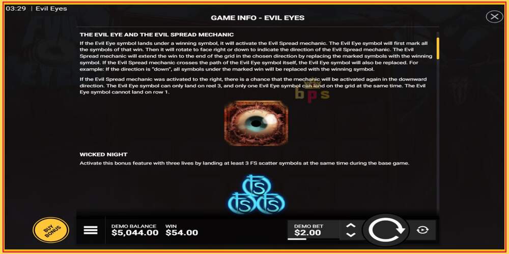 Игровой слот Evil Eyes