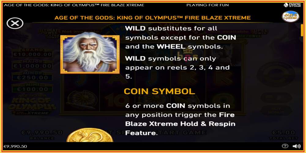 Oyun yuvası Age of the Gods: King of Olympus Fire Blaze Xtreme