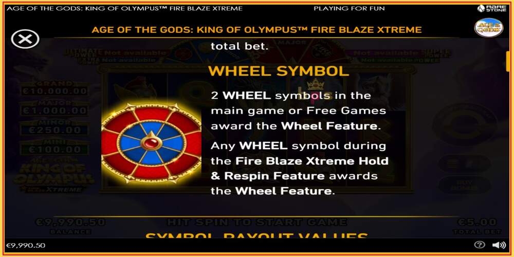 Oyun yuvası Age of the Gods: King of Olympus Fire Blaze Xtreme