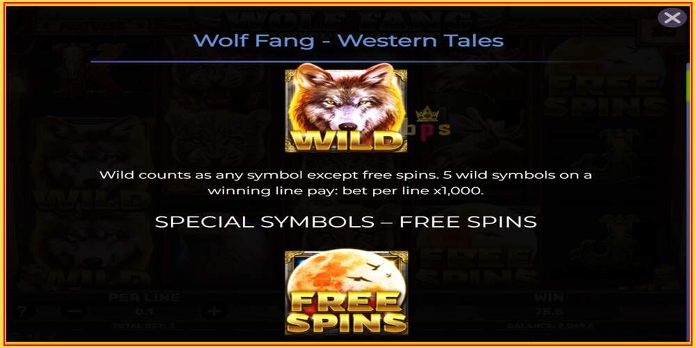 Khe trò chơi Wolf Fang - Western Tales