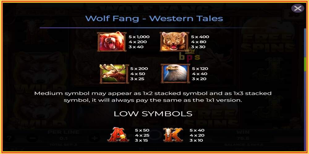 Khe trò chơi Wolf Fang - Western Tales