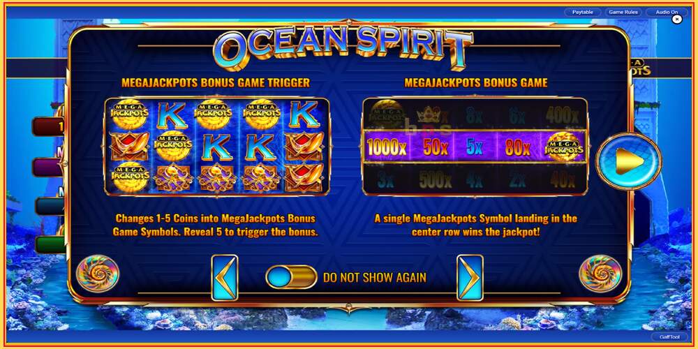 រន្ធហ្គេម Ocean Spirit MegaJackpots