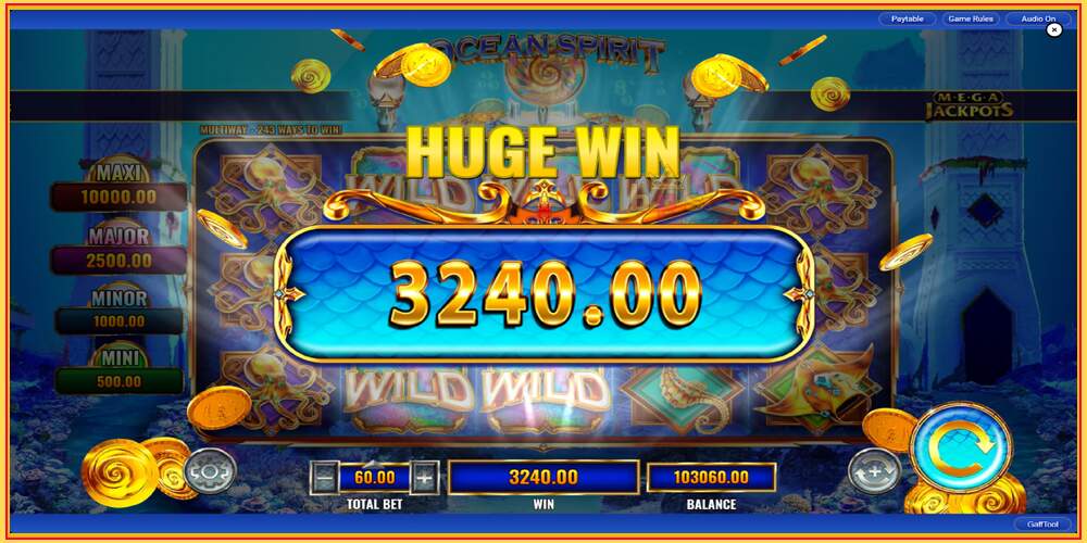 រន្ធហ្គេម Ocean Spirit MegaJackpots