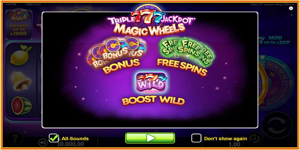 Igralna reža Triple 777 Jackpot Magic Wheels