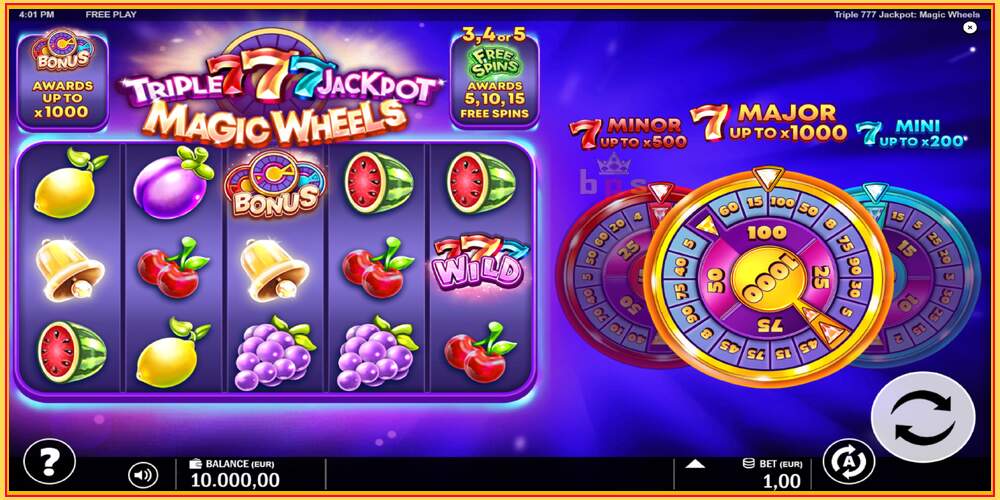 Igralna reža Triple 777 Jackpot Magic Wheels