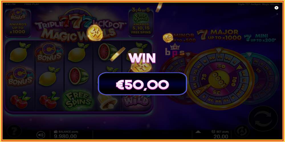 Igralna reža Triple 777 Jackpot Magic Wheels