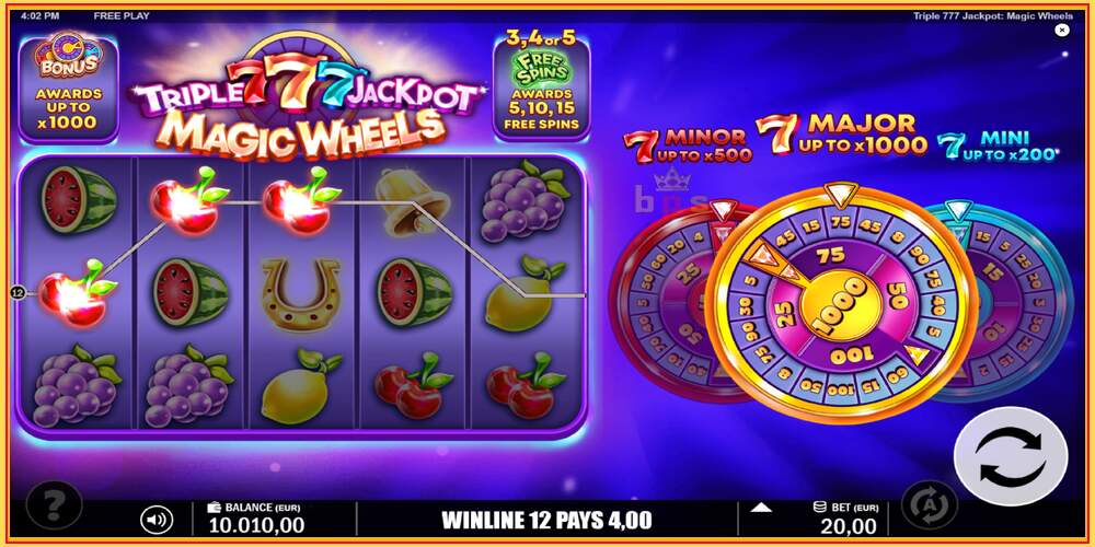 Igralna reža Triple 777 Jackpot Magic Wheels