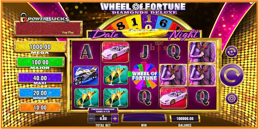 Игровой слот PowerBucks Wheel of Fortune Diamonds Deluxe Date Night