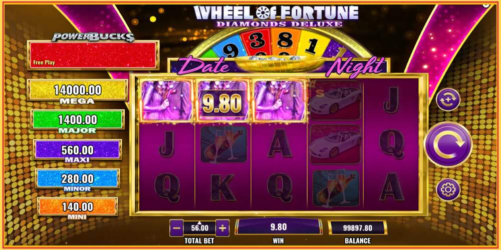 Игровой слот PowerBucks Wheel of Fortune Diamonds Deluxe Date Night