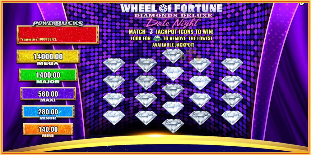 Игровой слот PowerBucks Wheel of Fortune Diamonds Deluxe Date Night