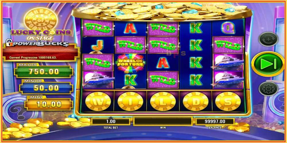 Игровой слот PowerBucks Wheel of Fortune Lucky Coins On Stage