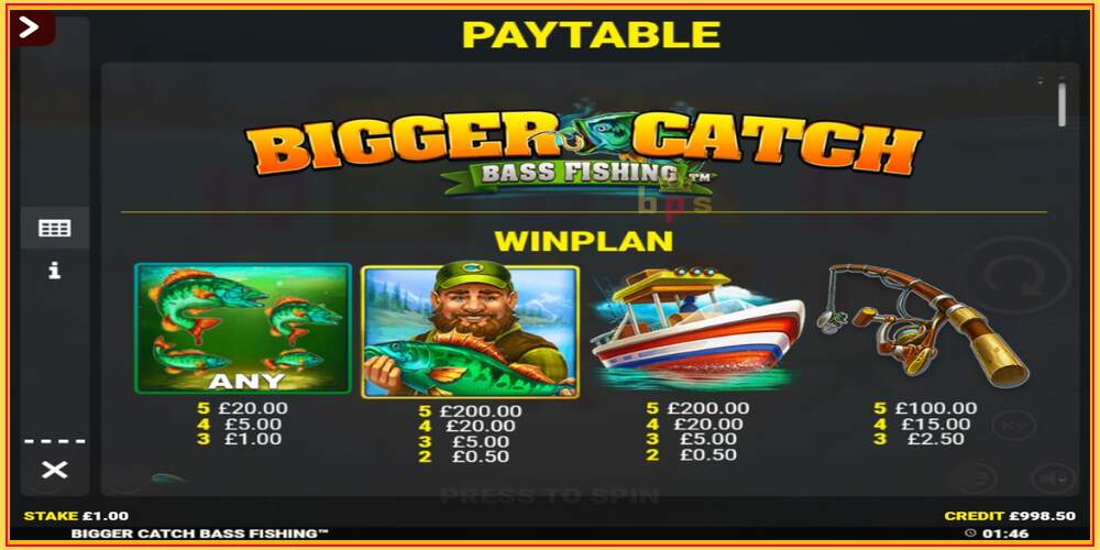 Игровой слот Bigger Catch Bass Fishing Rapid Fire Jackpots