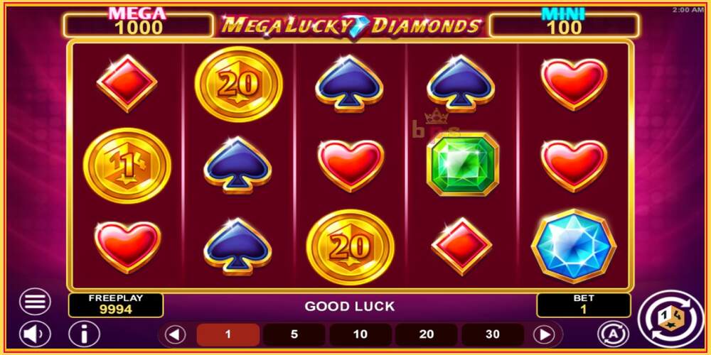 Oyun yuvası Mega Lucky Diamonds Hold & Win