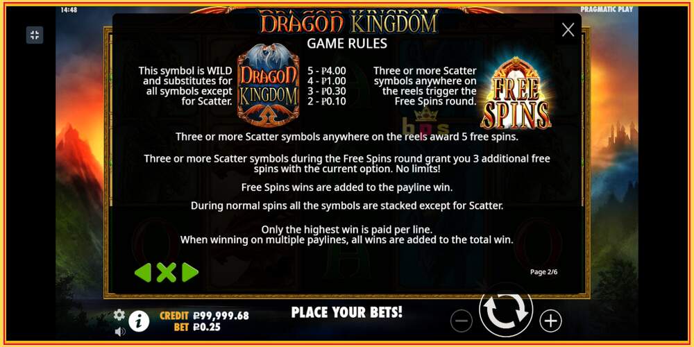 Slot permainan Dragon Kingdom