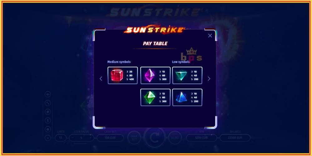 Oyun yuvası Sun Strike