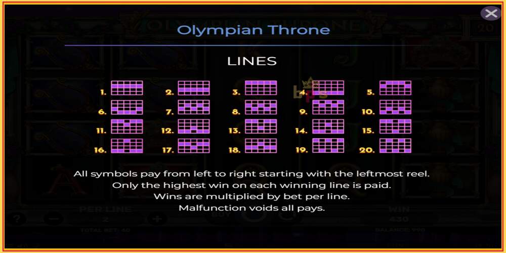 Spelslot Olympian Throne