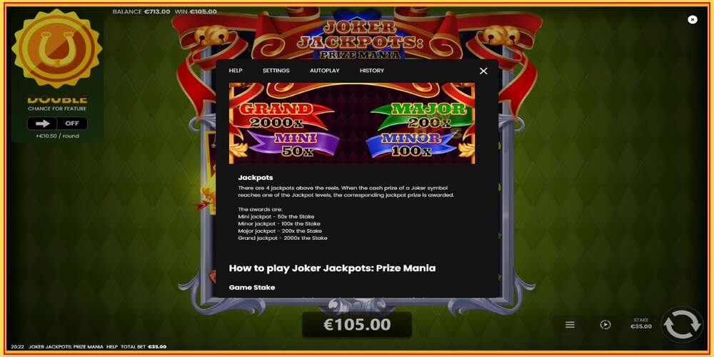 משבצת משחק Joker Jackpots: Prize Mania