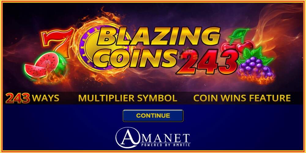 Pelipaikka Blazing Coins 243