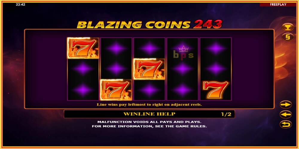 Pelipaikka Blazing Coins 243